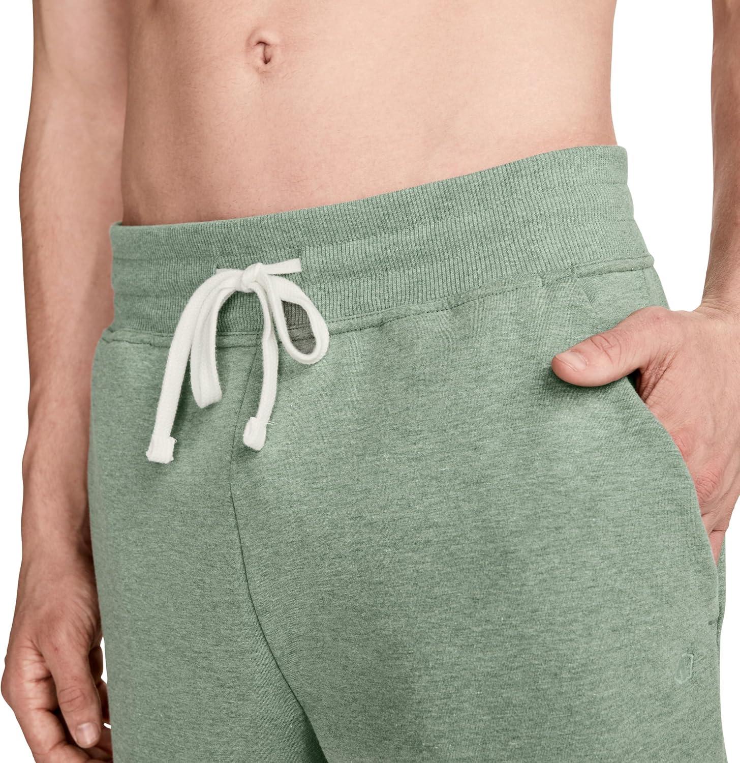 imageJockey Mens Loungewear Lightweight Cotton Blend Fleece 85 ShortEvergreen Mist