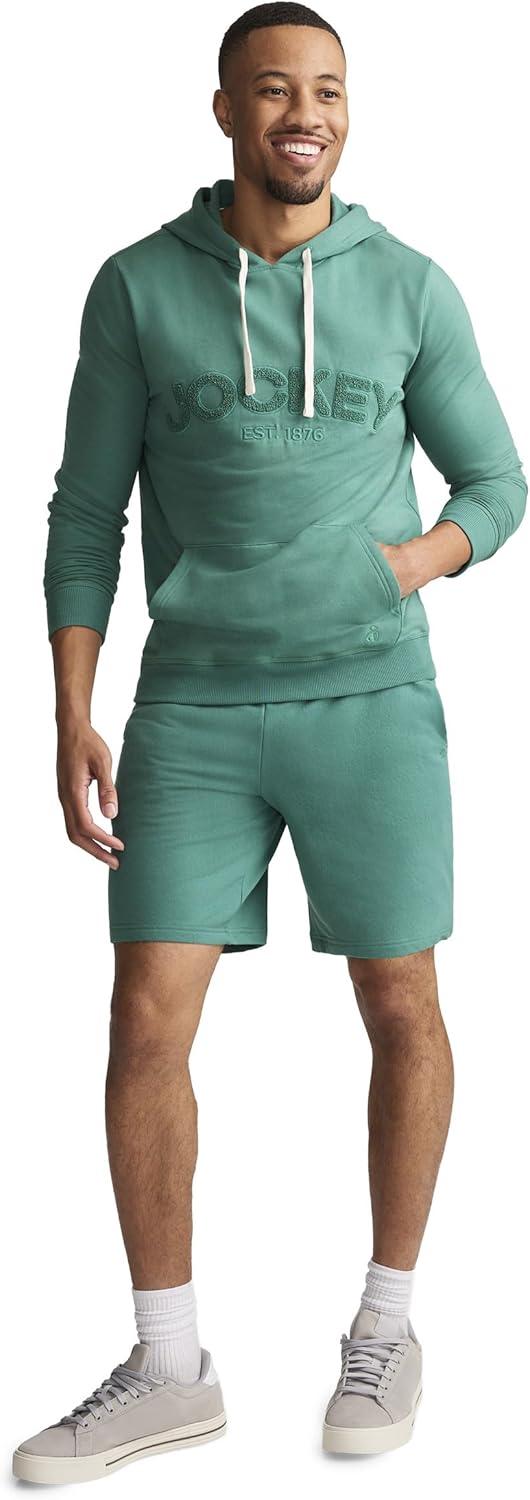 imageJockey Mens Loungewear Lightweight Cotton Blend Fleece 85 ShortSpring Green