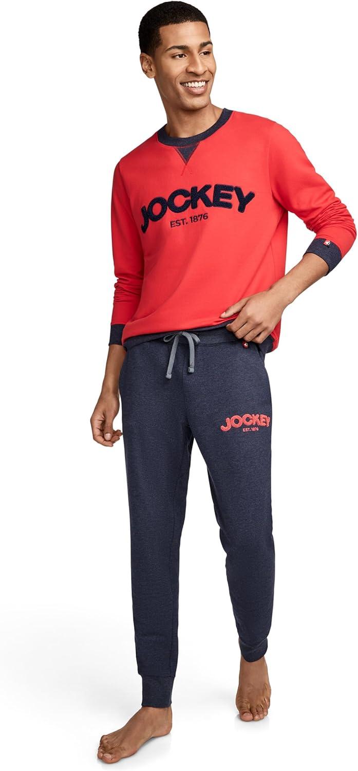 imageJockey Mens Loungewear Lightweight Cotton Blend Fleece Jogger1876 Navy Blue