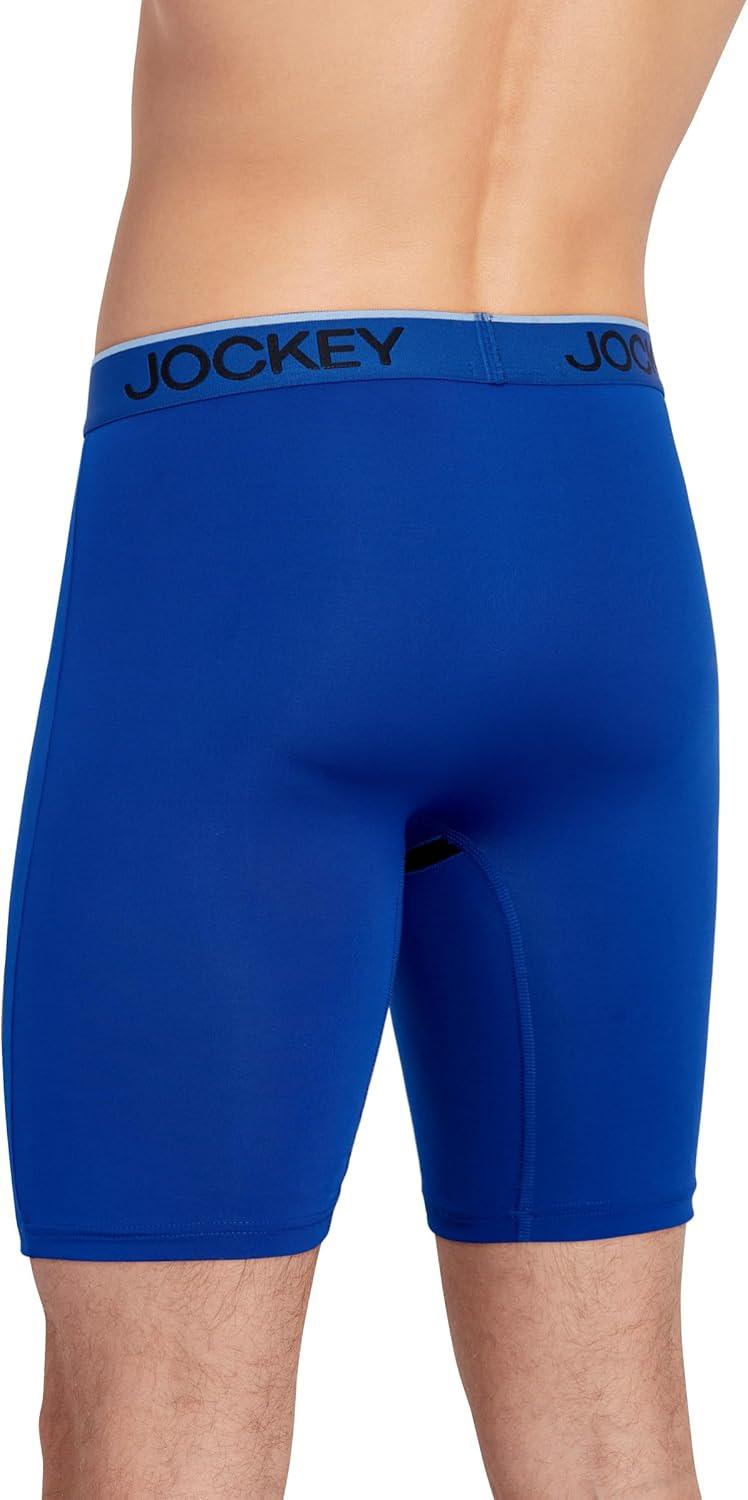 imageJockey Mens Underwear Chafe Proof Pouch Microfiber 85 Long Leg Boxer Brief 6 PackOcean Ash
