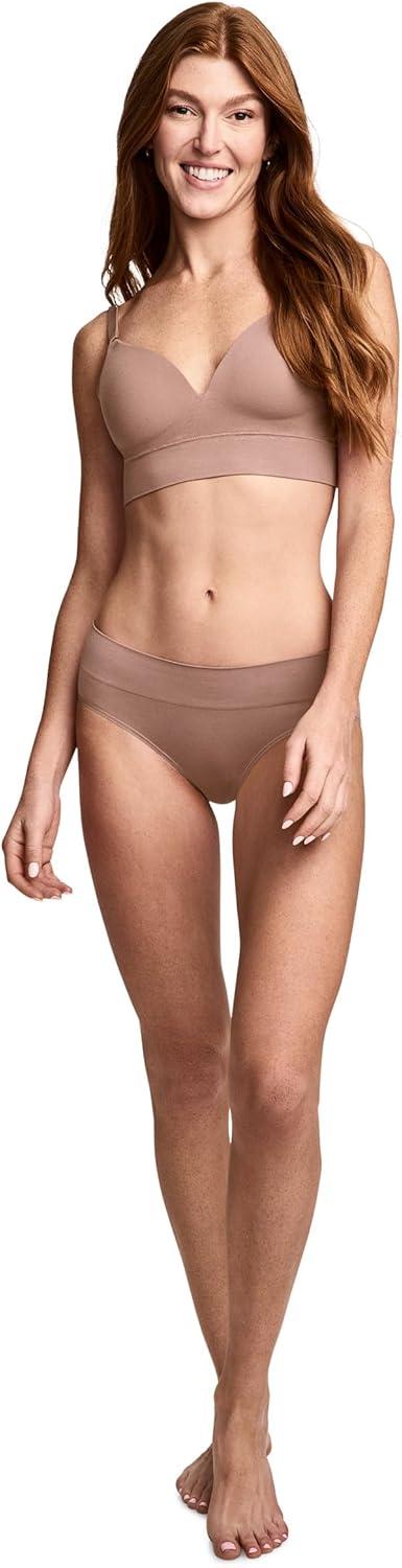 imageJockey Womens Underwear Seamfree Comfort Waist HipsterAlmond