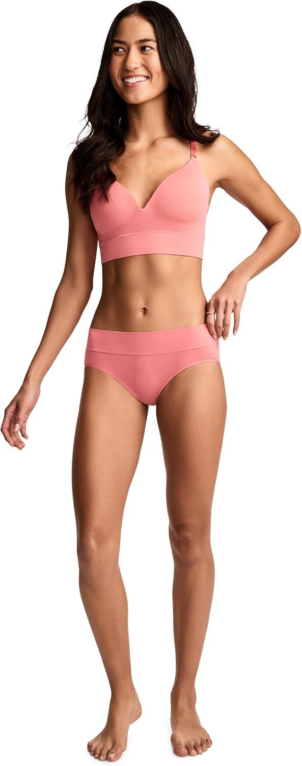 imageJockey Womens Underwear Seamfree Comfort Waist HipsterCoral Pink