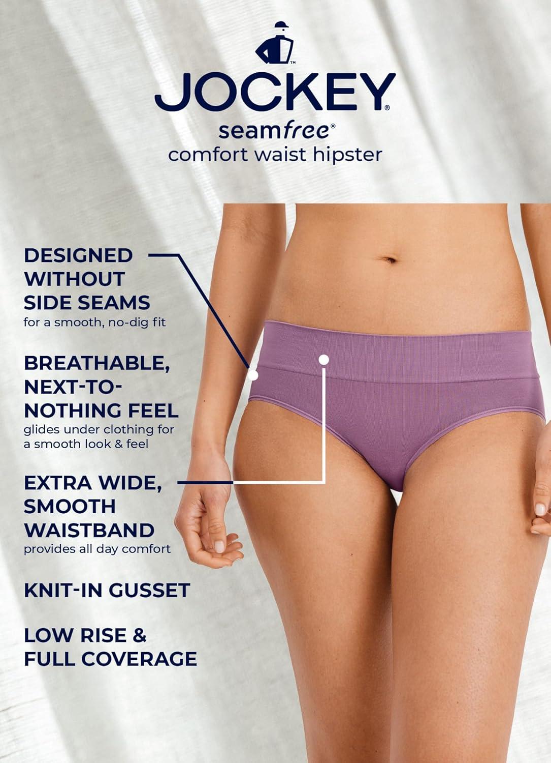 imageJockey Womens Underwear Seamfree Comfort Waist HipsterJockey Blue