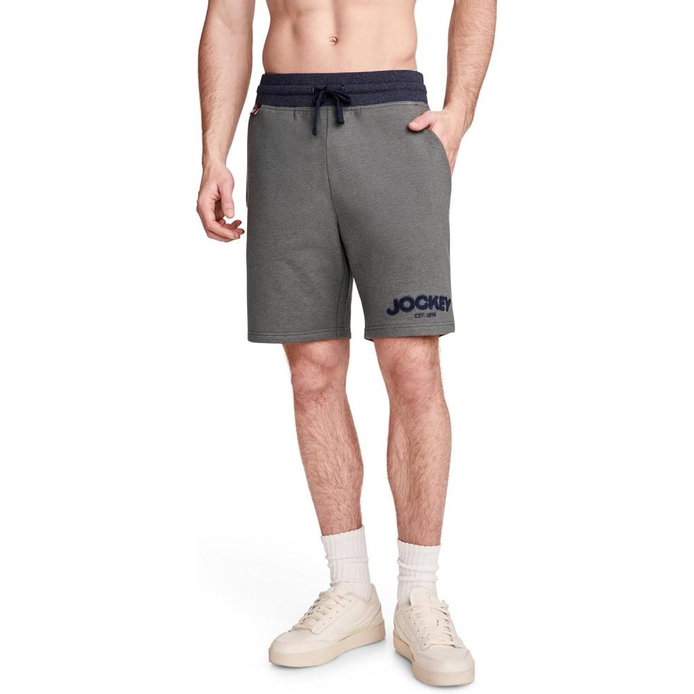 imageJockey Mens Loungewear Lightweight Cotton Blend Fleece 85 Short1876 Grey