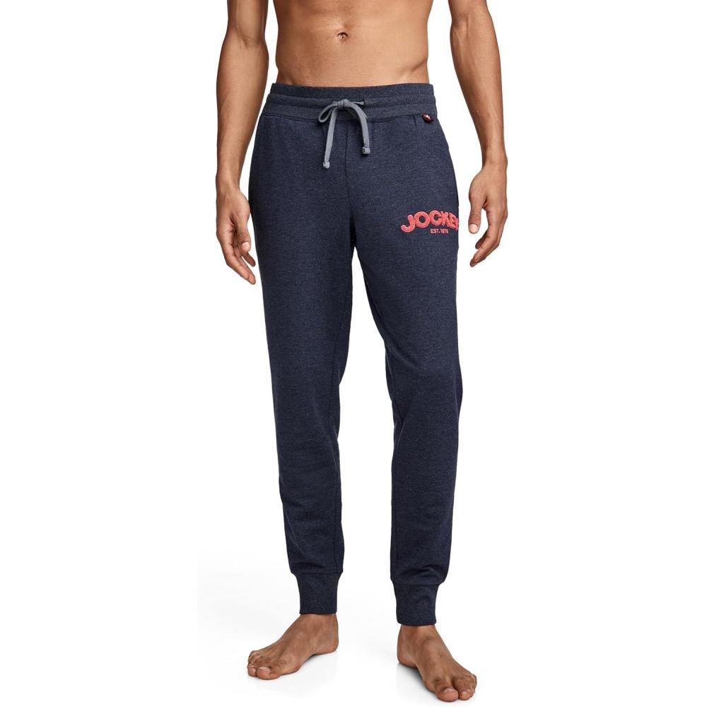 imageJockey Mens Loungewear Lightweight Cotton Blend Fleece Jogger1876 Navy Blue