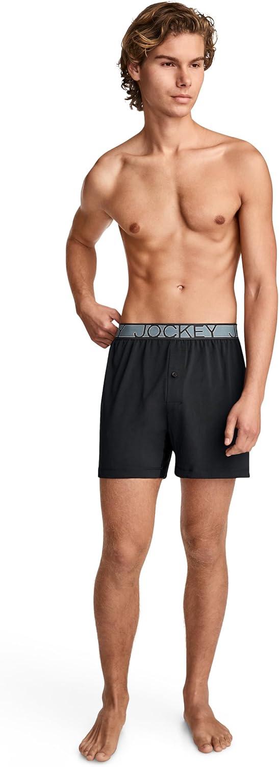 imageJockey Mens Underwear Active Microfiber 45 BoxerBlack Out
