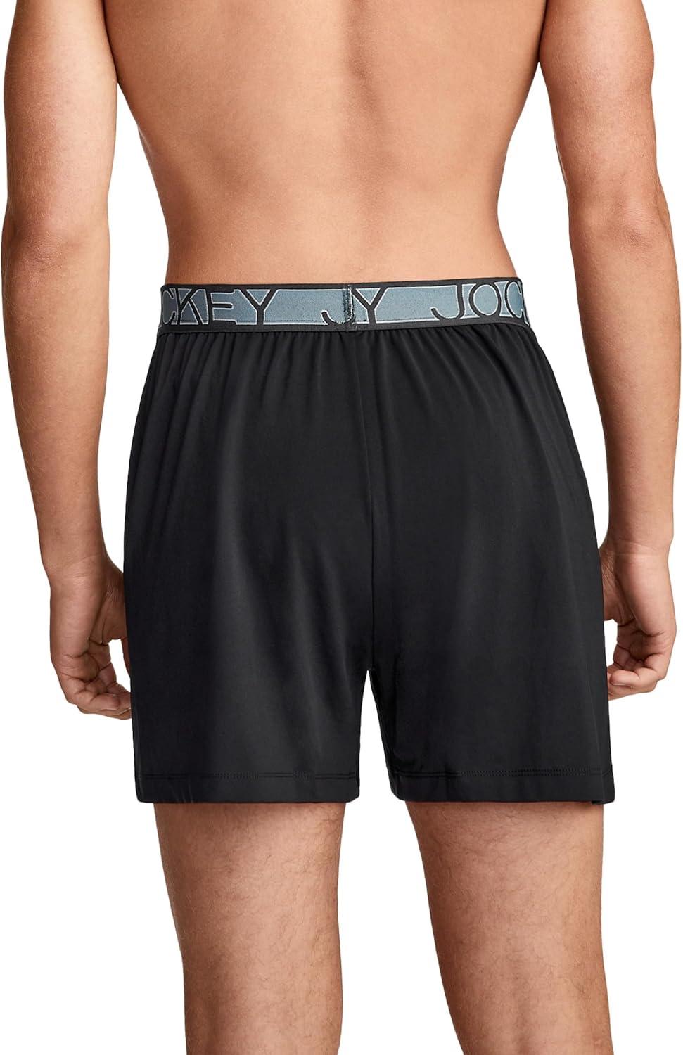 imageJockey Mens Underwear Active Microfiber 45 BoxerBlack Out