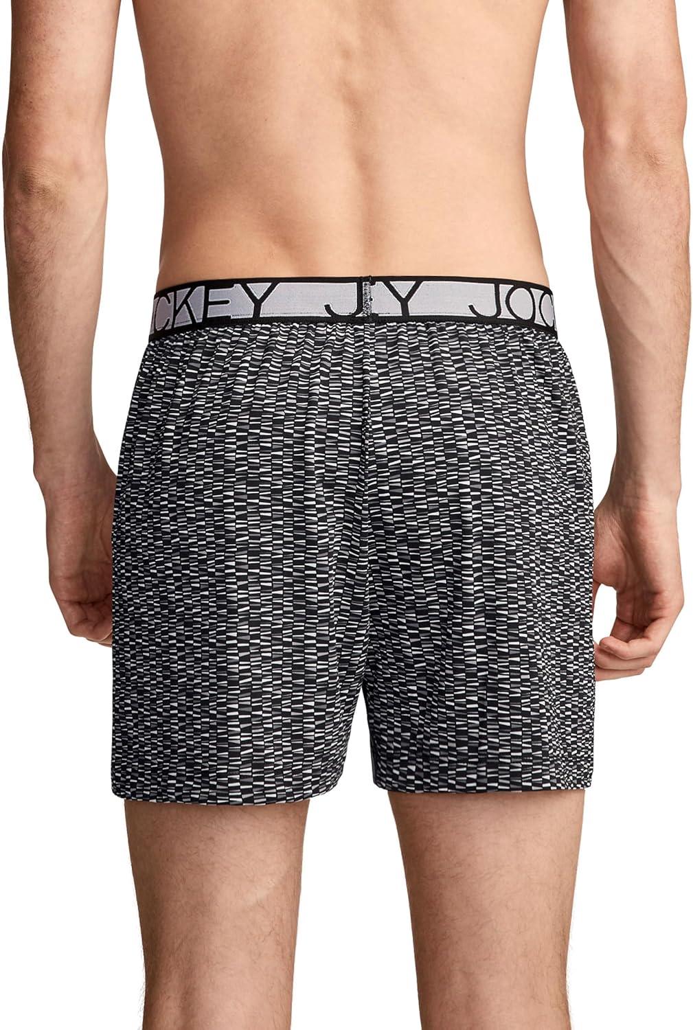 imageJockey Mens Underwear Active Microfiber 45 BoxerFunky Black and White Out