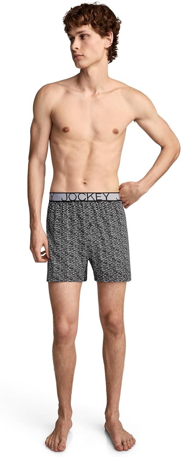 imageJockey Mens Underwear Active Microfiber 45 BoxerFunky Black and White Out