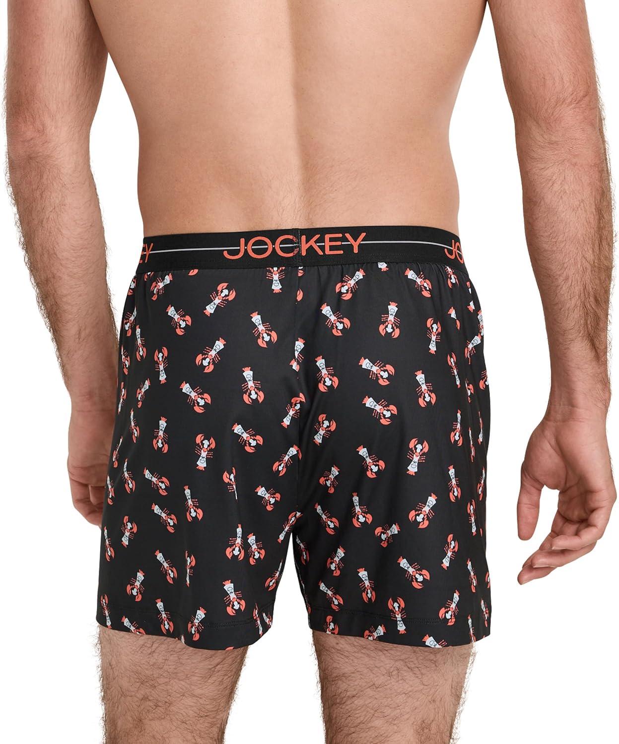 imageJockey Mens Underwear Active Microfiber 45 BoxerLucky Lobsters