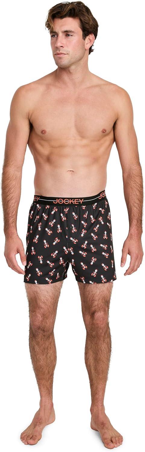 imageJockey Mens Underwear Active Microfiber 45 BoxerLucky Lobsters