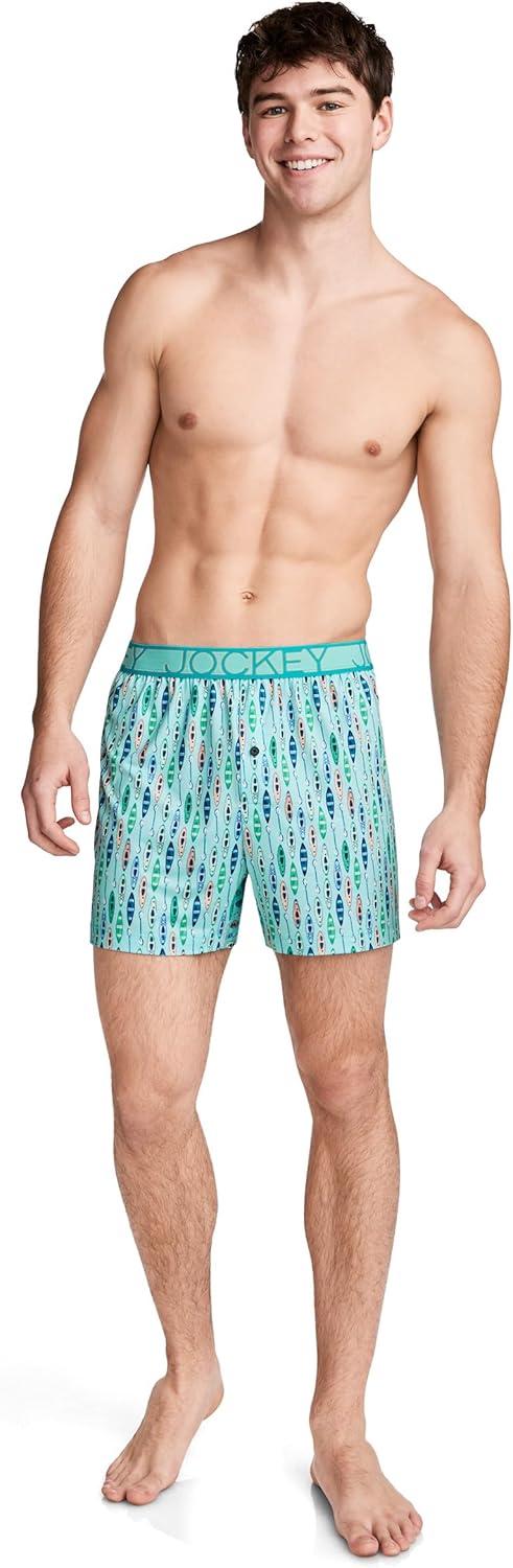 imageJockey Mens Underwear Active Microfiber 45 BoxerPaddle Geo