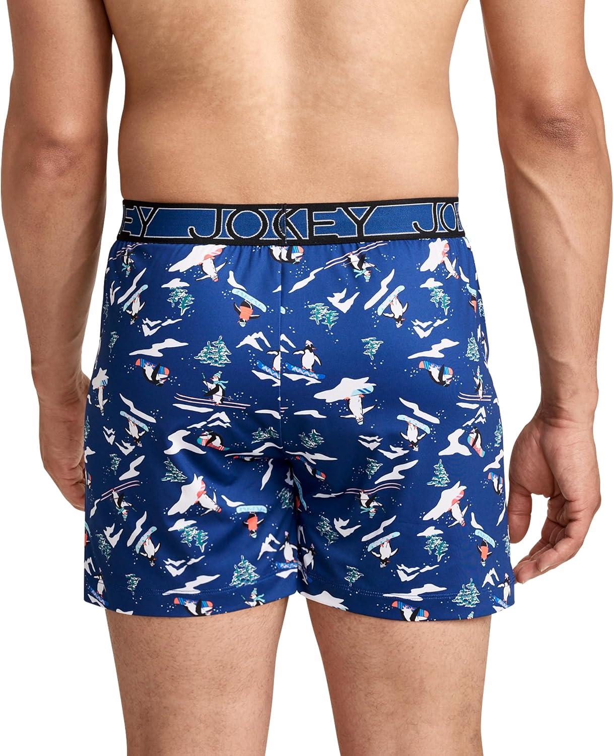 imageJockey Mens Underwear Active Microfiber 45 BoxerPenguin Slopes