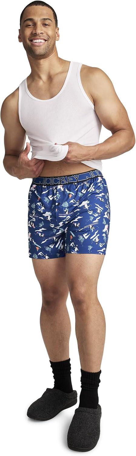 imageJockey Mens Underwear Active Microfiber 45 BoxerPenguin Slopes