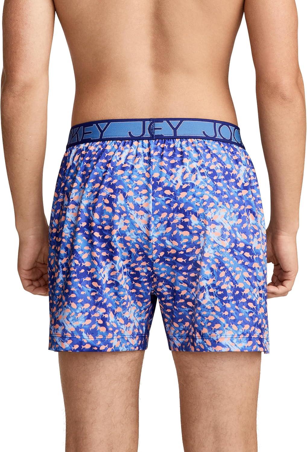 imageJockey Mens Underwear Active Microfiber 45 BoxerSchooling Fish