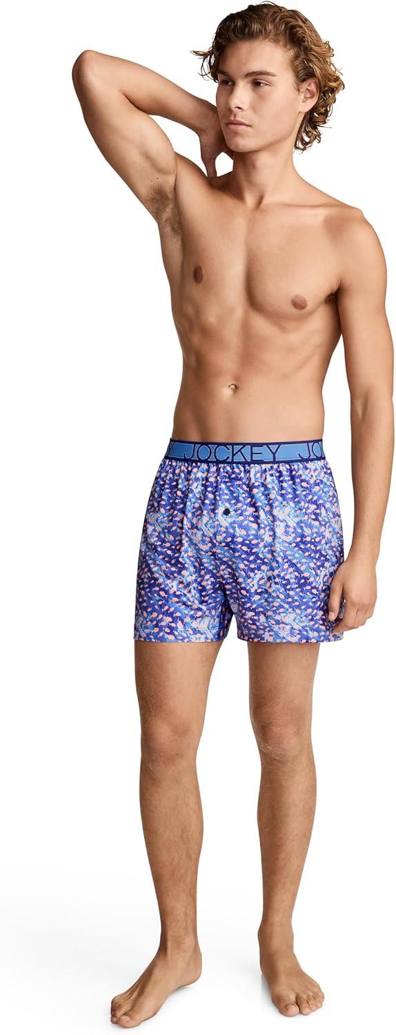 imageJockey Mens Underwear Active Microfiber 45 BoxerSchooling Fish