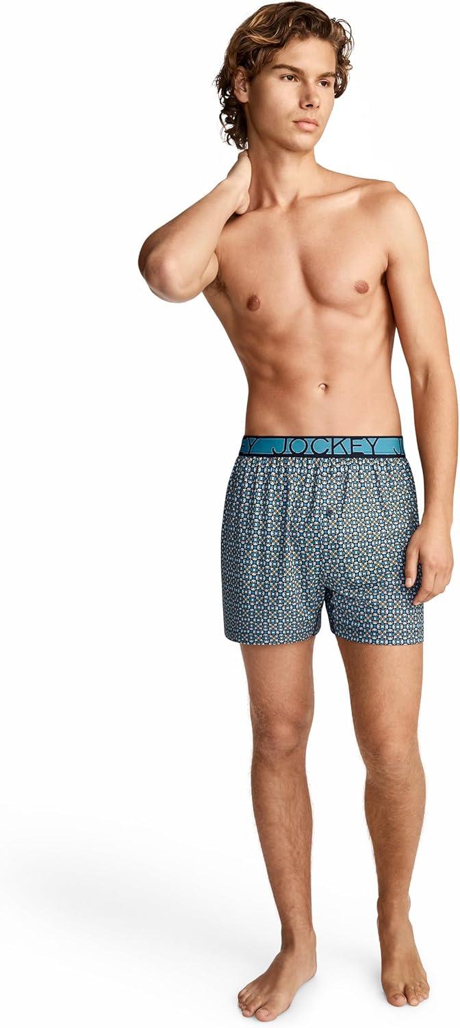 imageJockey Mens Underwear Active Microfiber 45 BoxerTidal Tile