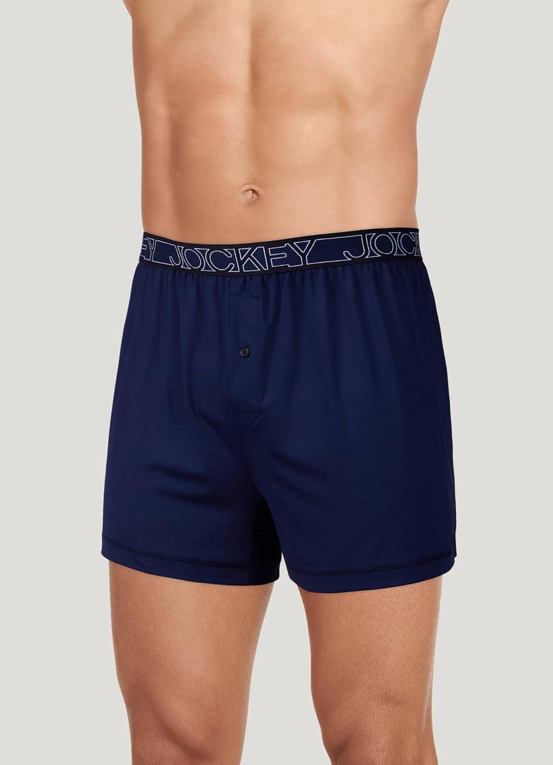 imageJockey Mens Underwear Active Microfiber 45 BoxerTrue Navy