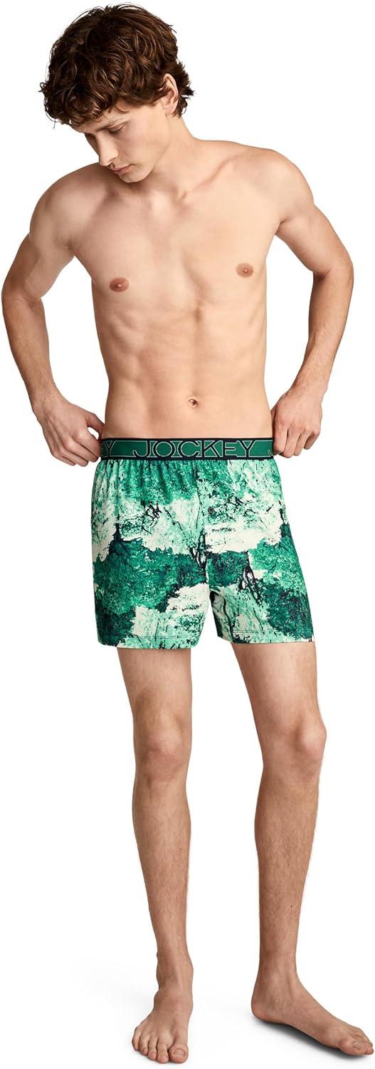 imageJockey Mens Underwear Active Microfiber 45 BoxerVivid Foliage