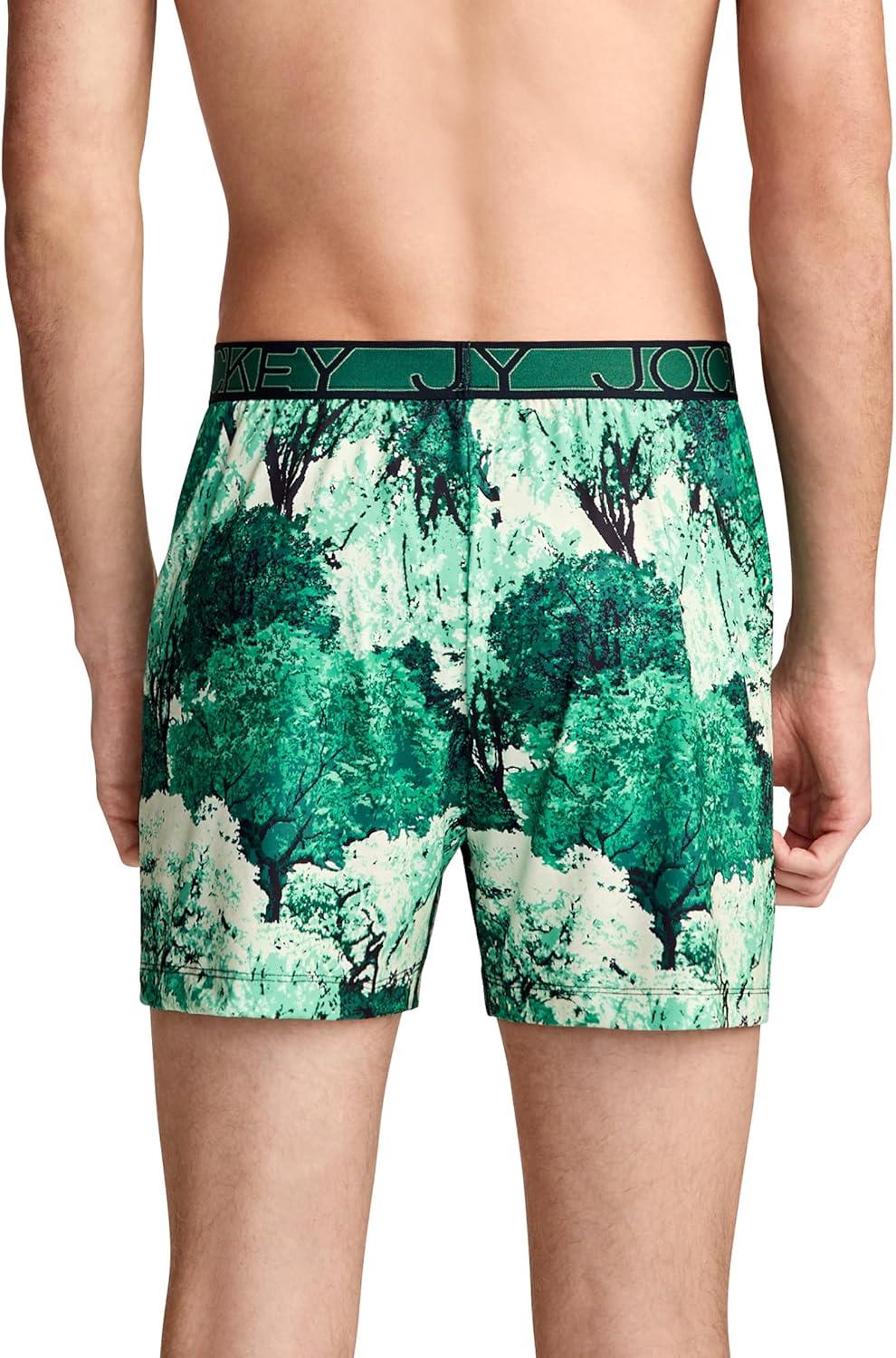 imageJockey Mens Underwear Active Microfiber 45 BoxerVivid Foliage