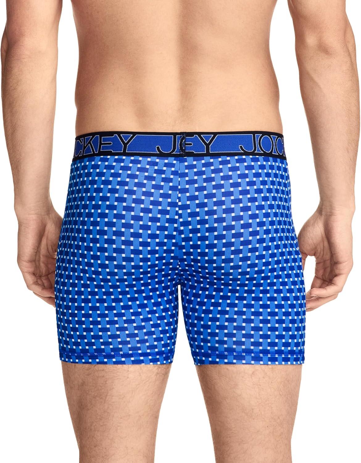 imageJockey Mens Underwear Active Microfiber 5 Boxer BriefChair Weave