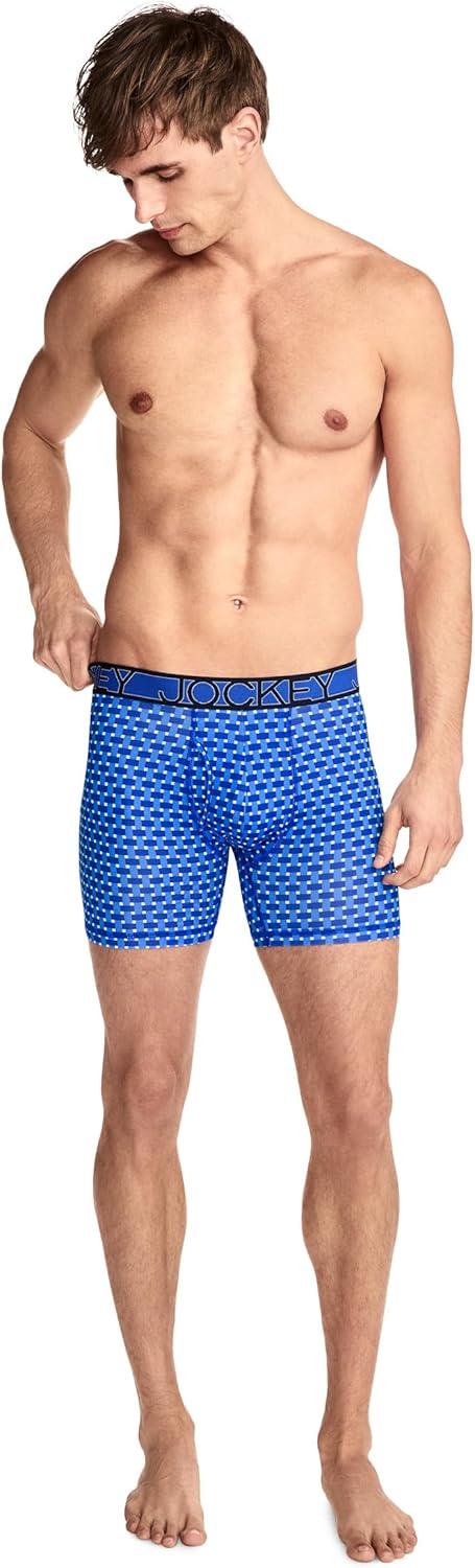 imageJockey Mens Underwear Active Microfiber 5 Boxer BriefChair Weave