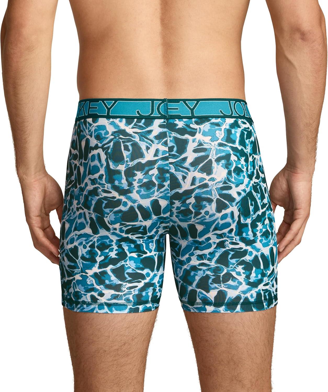 imageJockey Mens Underwear Active Microfiber 5 Boxer BriefClear Lake