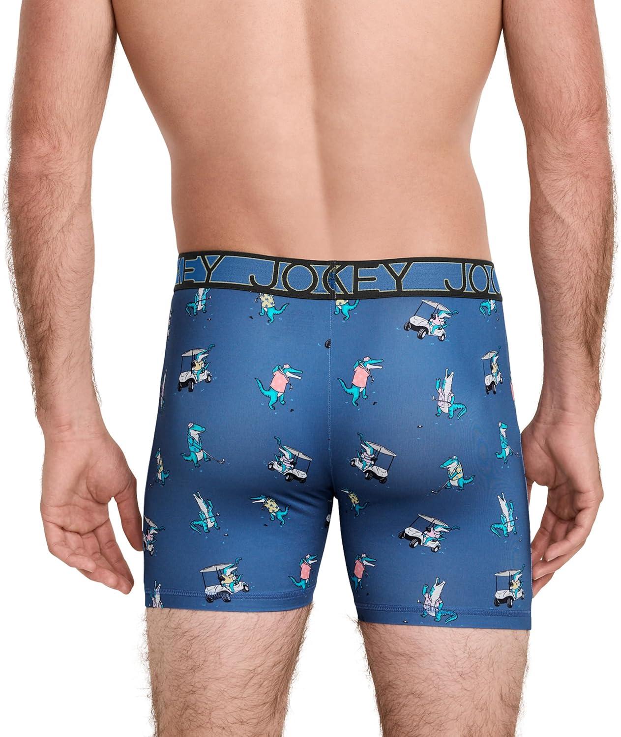 imageJockey Mens Underwear Active Microfiber 5 Boxer BriefGolfing Gators