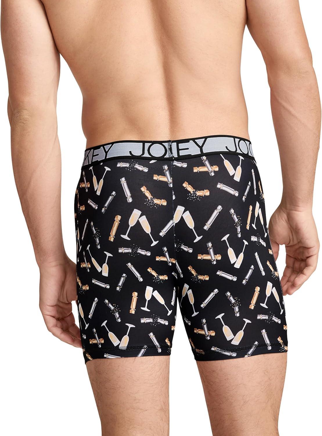 imageJockey Mens Underwear Active Microfiber 5 Boxer BriefHoliday Poppers