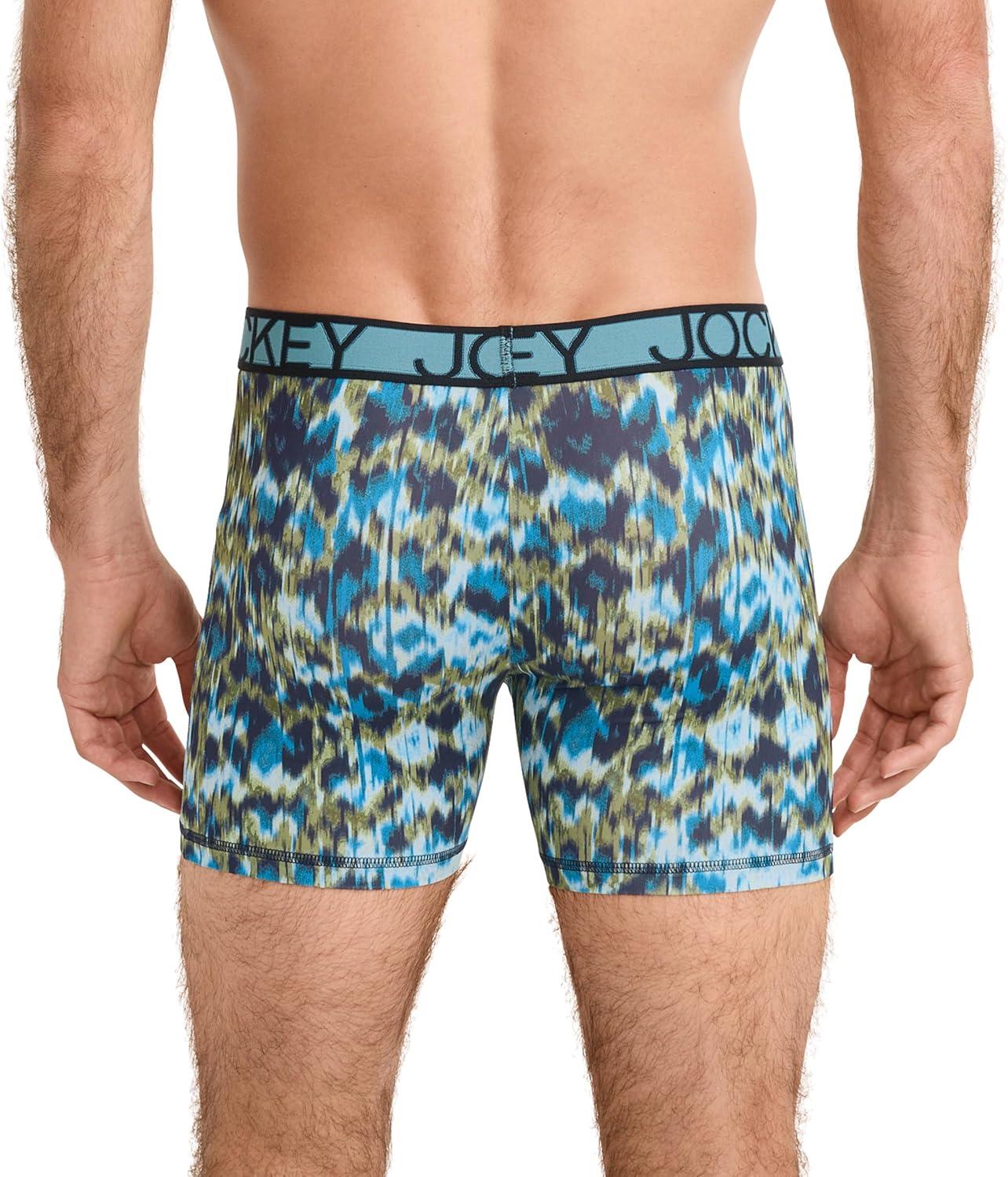 imageJockey Mens Underwear Active Microfiber 5 Boxer BriefIncited Ikat