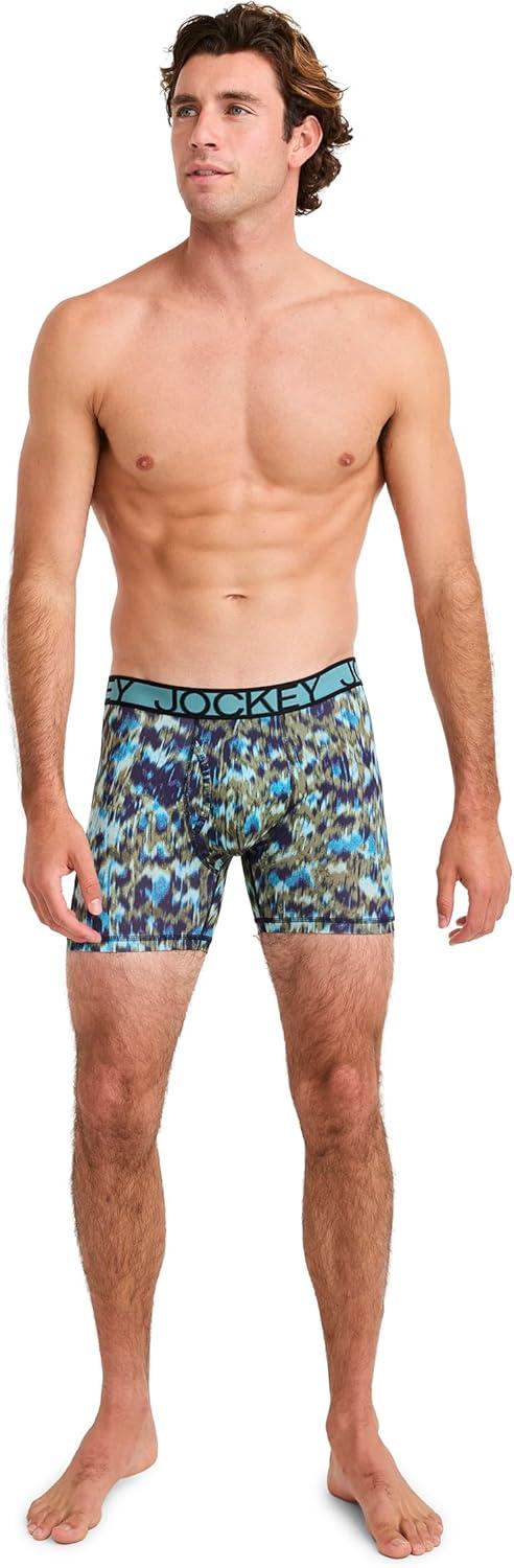 imageJockey Mens Underwear Active Microfiber 5 Boxer BriefIncited Ikat