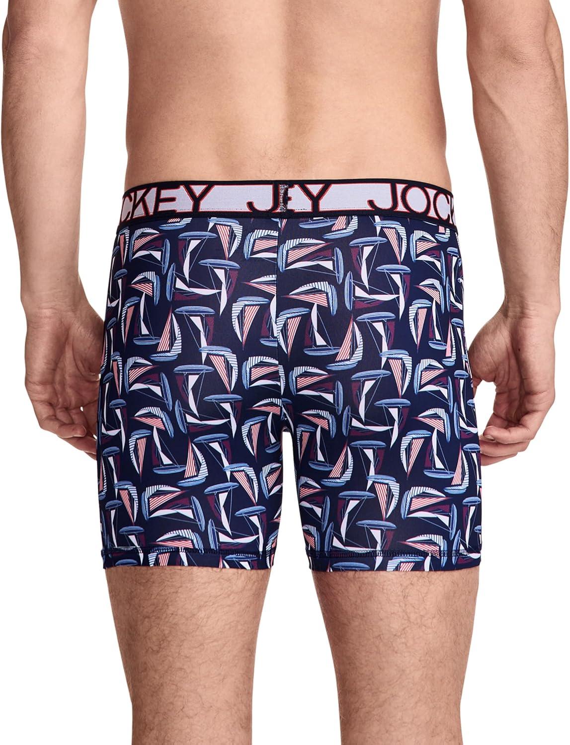 imageJockey Mens Underwear Active Microfiber 5 Boxer BriefJibe Ho