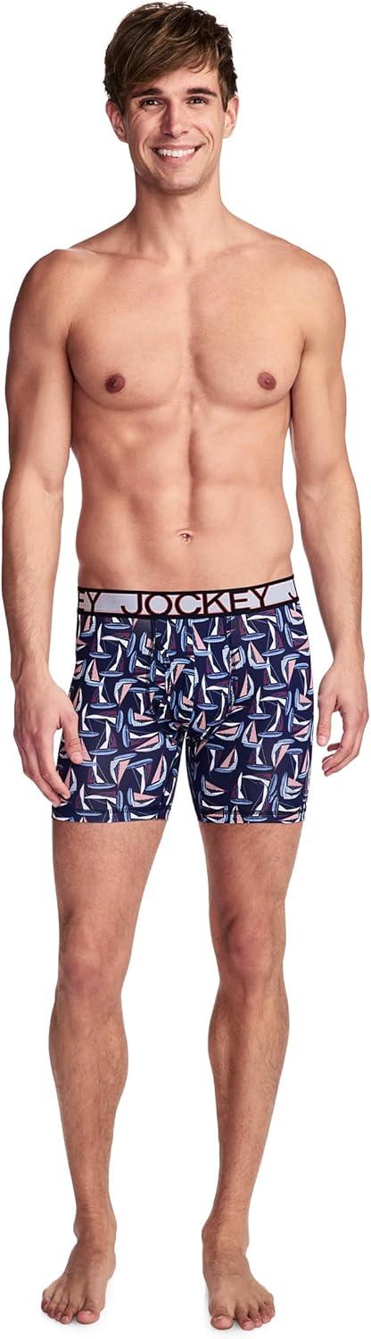imageJockey Mens Underwear Active Microfiber 5 Boxer BriefJibe Ho