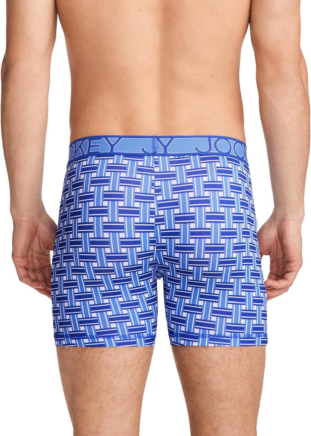 imageJockey Mens Underwear Active Microfiber 5 Boxer BriefLawn Weave