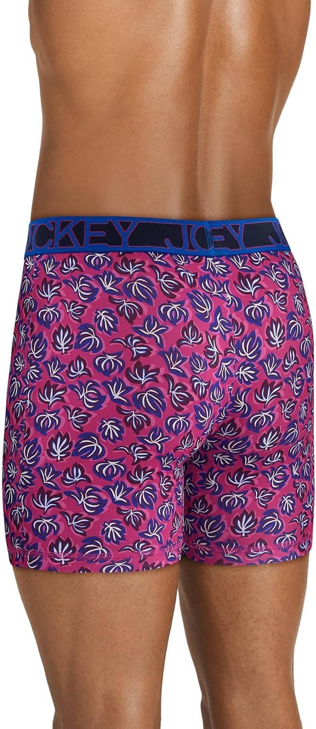 imageJockey Mens Underwear Active Microfiber 5 Boxer BriefPlayful Fronds