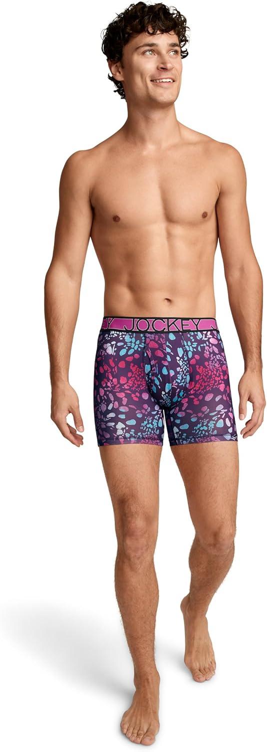 imageJockey Mens Underwear Active Microfiber 5 Boxer BriefPurple Basil