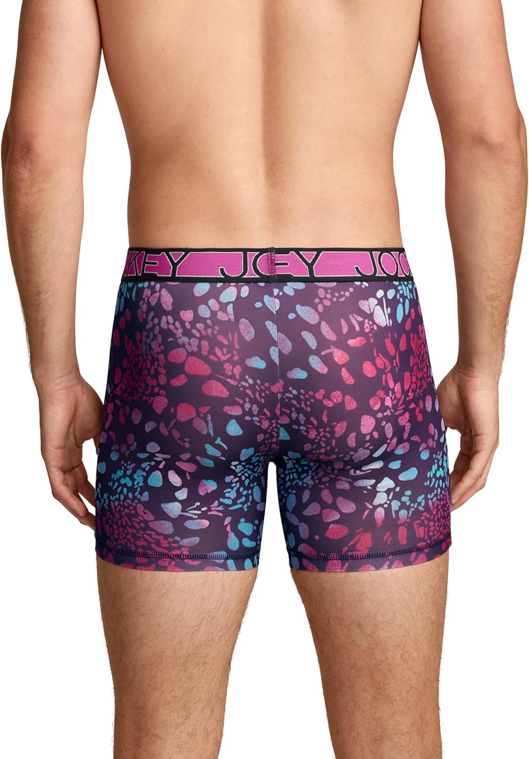 imageJockey Mens Underwear Active Microfiber 5 Boxer BriefPurple Basil