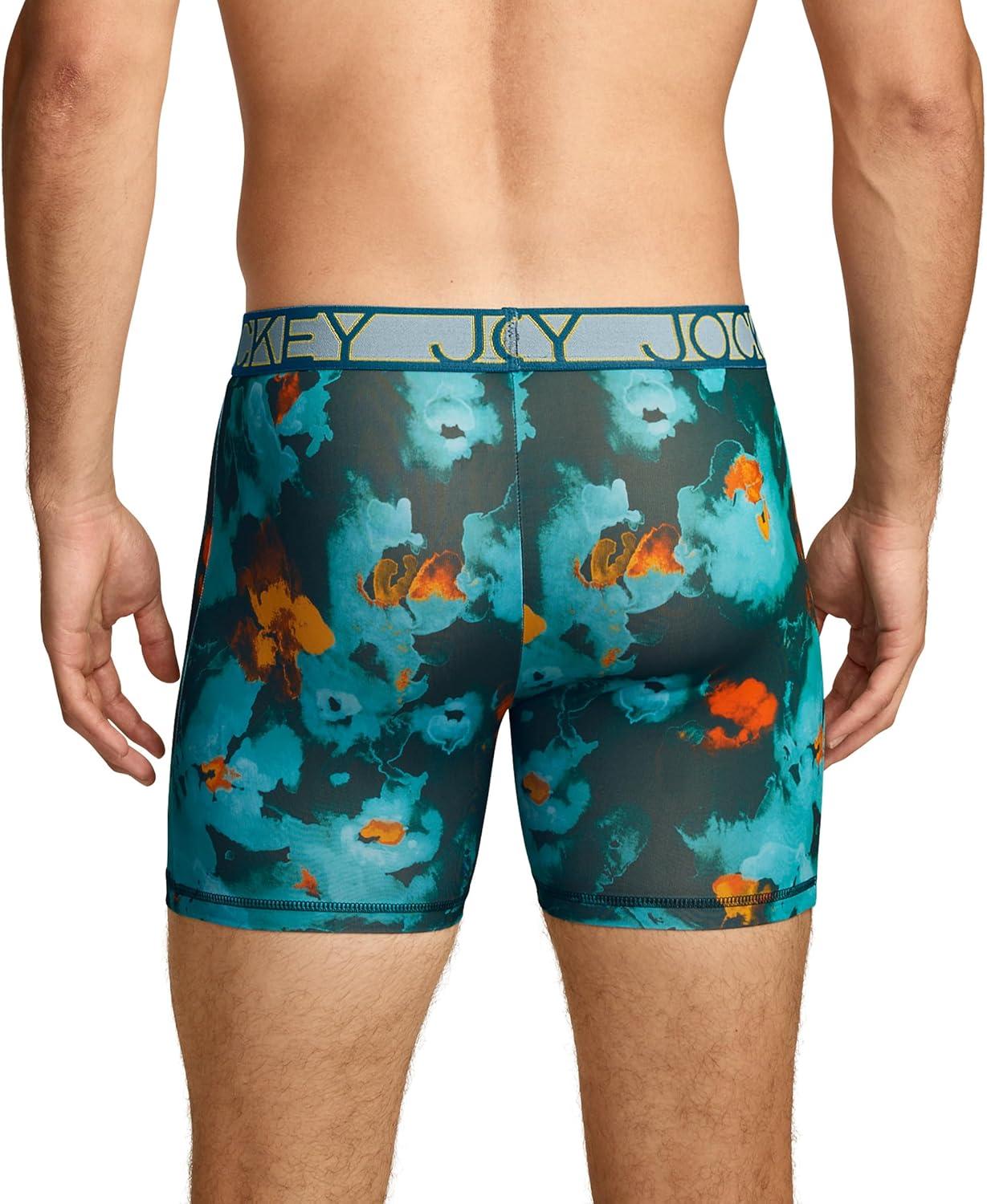 imageJockey Mens Underwear Active Microfiber 5 Boxer BriefRemembrance Teal