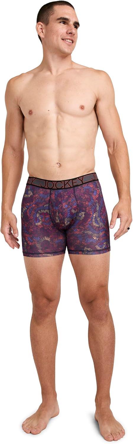 imageJockey Mens Underwear Active Microfiber 5 Boxer BriefScratchboard