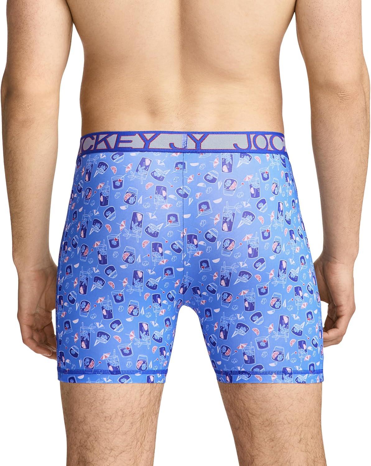 imageJockey Mens Underwear Active Microfiber 5 Boxer BriefSummer Treats