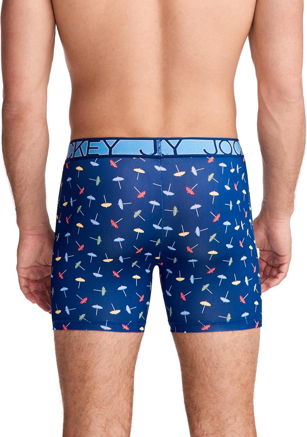 imageJockey Mens Underwear Active Microfiber 5 Boxer BriefUmbrella Toss