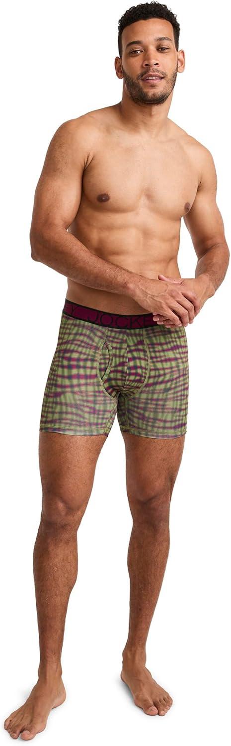 imageJockey Mens Underwear Active Microfiber 5 Boxer BriefVibrations