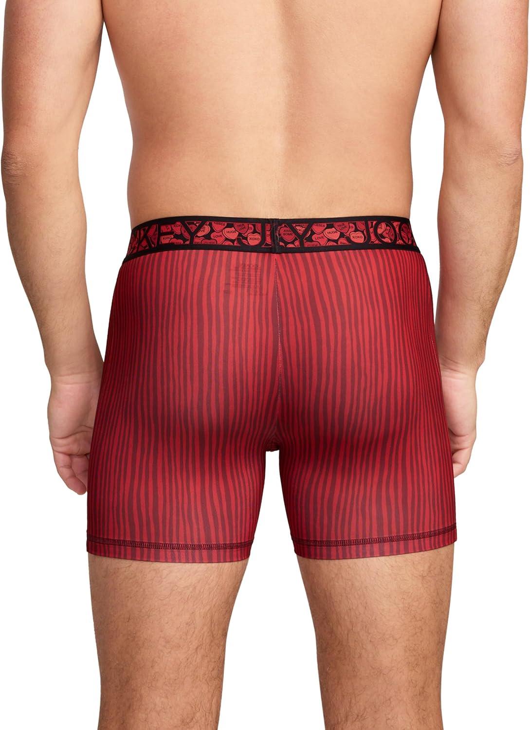 imageJockey Mens Underwear Active Microfiber 5 Boxer BriefWavering Red