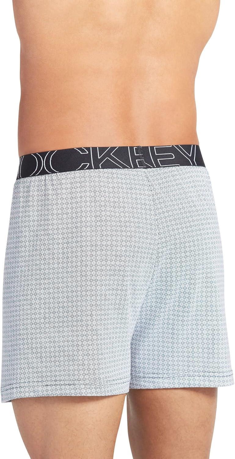 imageJockey Mens Underwear ActiveBlend Knit 5 BoxerBlack and White Grid