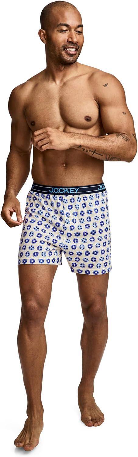 imageJockey Mens Underwear ActiveBlend Knit 5 BoxerCamp Floats