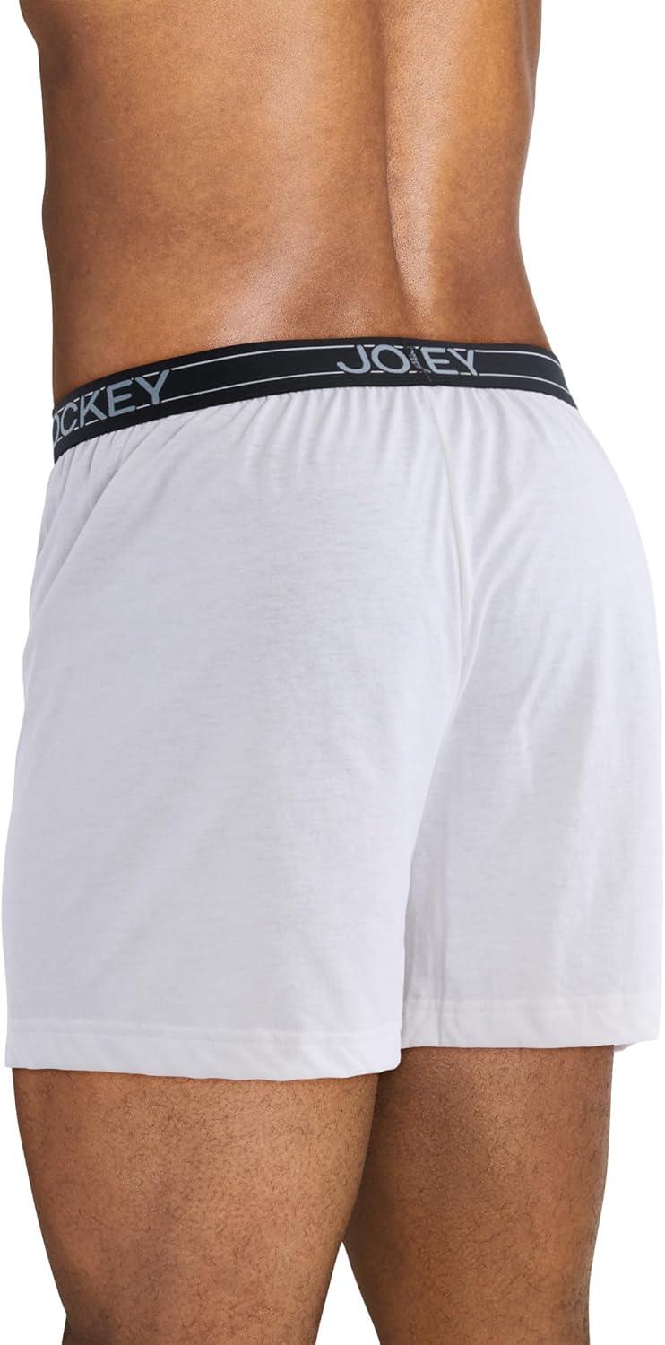 imageJockey Mens Underwear ActiveBlend Knit 5 BoxerDiamond White