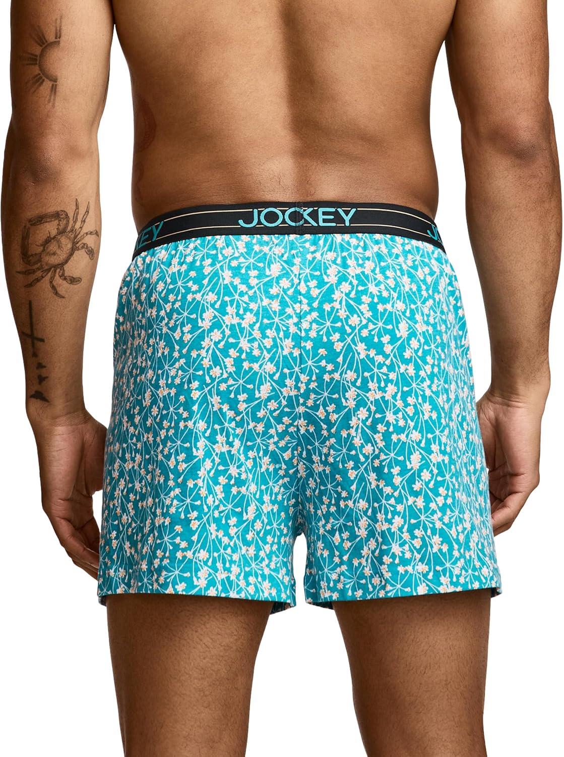 imageJockey Mens Underwear ActiveBlend Knit 5 BoxerFloral Whisper