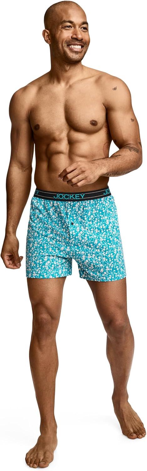 imageJockey Mens Underwear ActiveBlend Knit 5 BoxerFloral Whisper