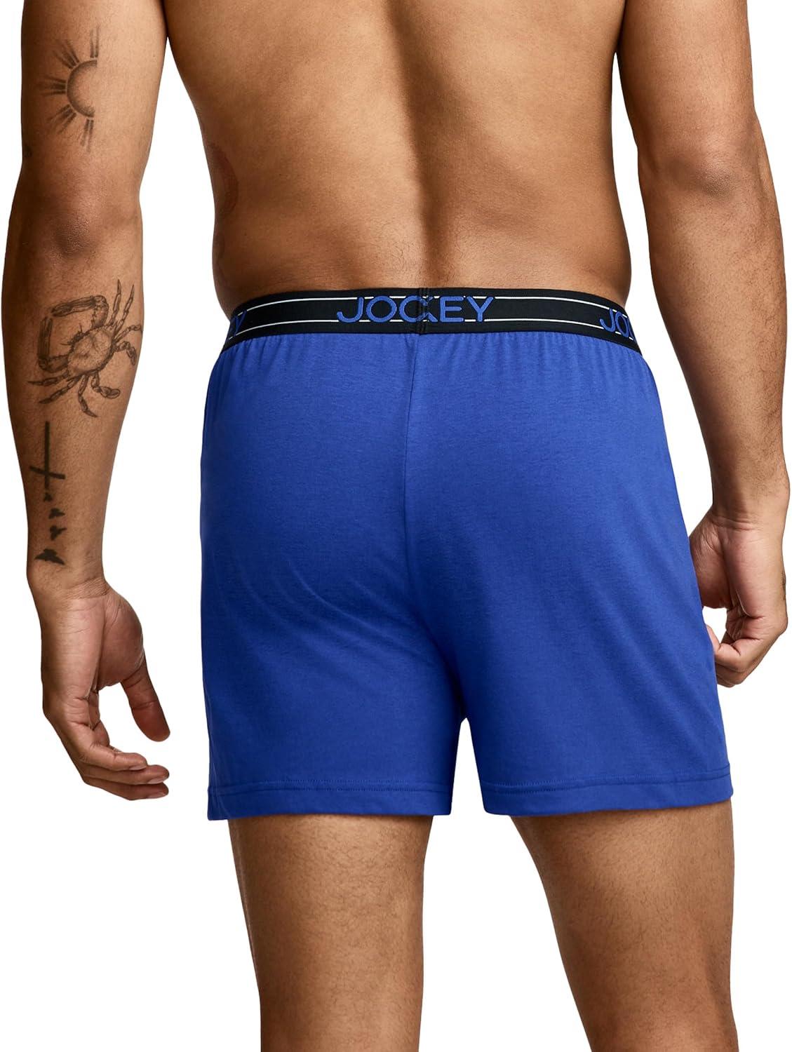 imageJockey Mens Underwear ActiveBlend Knit 5 BoxerIntense Royal