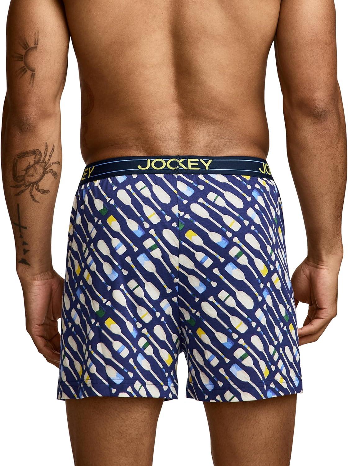 imageJockey Mens Underwear ActiveBlend Knit 5 BoxerNavy Geo